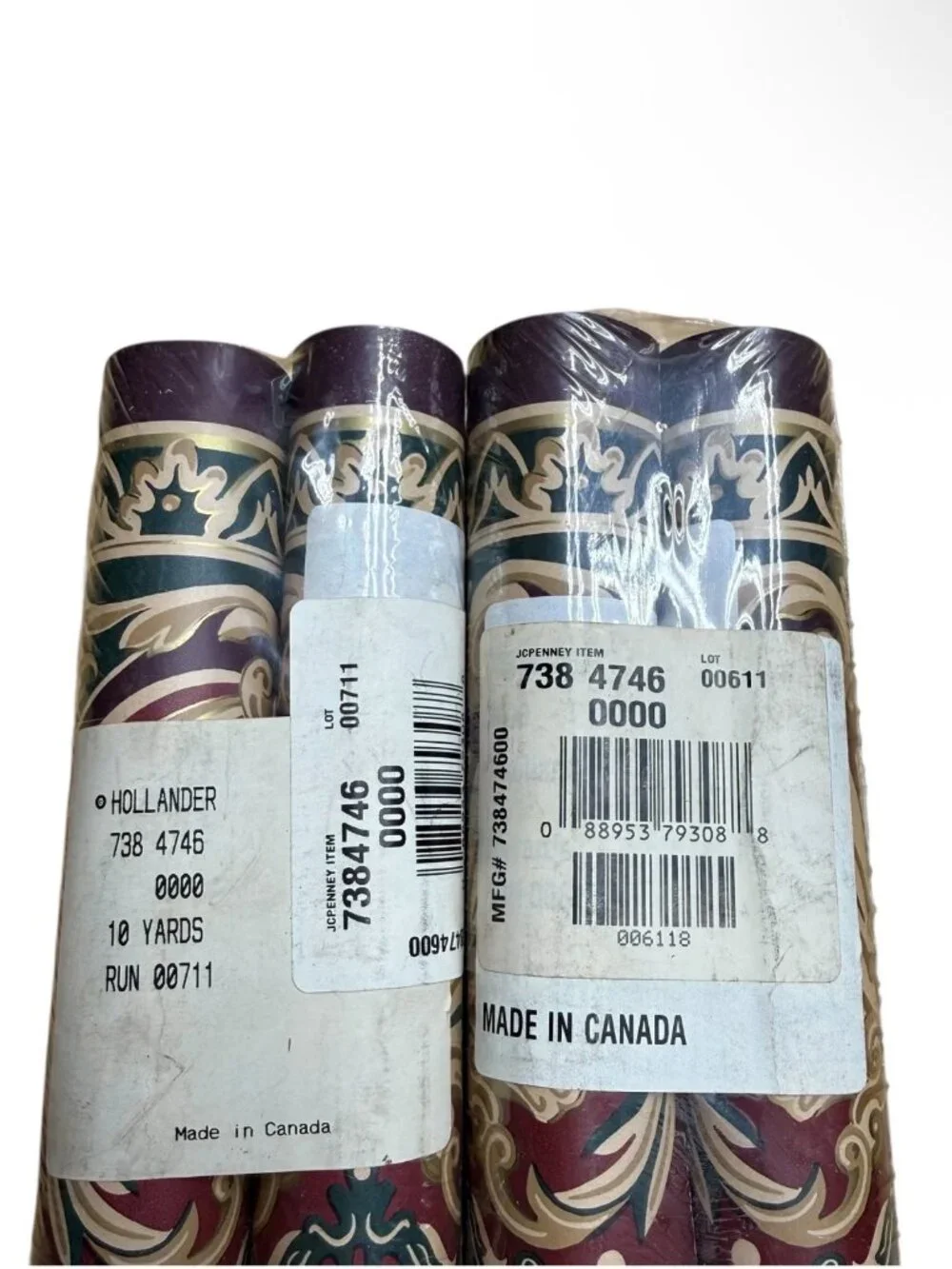 Hollander Vintage Wallpaper Border Rococo Molding Red Green 40 yards 4 Rolls NEW